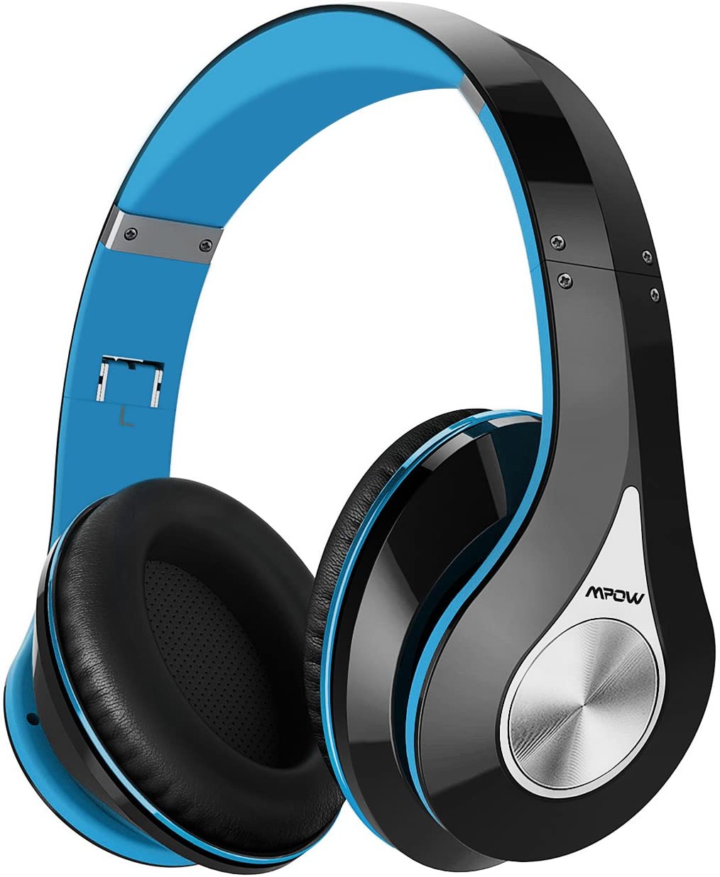 mpow 059 bluetooth headphones: black & blue