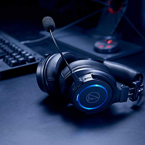 Audio Technica ATH G1WL Premium Wireless Gaming Headset for Laptops PCs Macs 24GHz 71 Surround Sound Mode USB Type A Black Adjustable 0 3