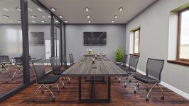 8 Foot - 16 Foot Modern Conference Room Table with Metal Base & Metal Accents